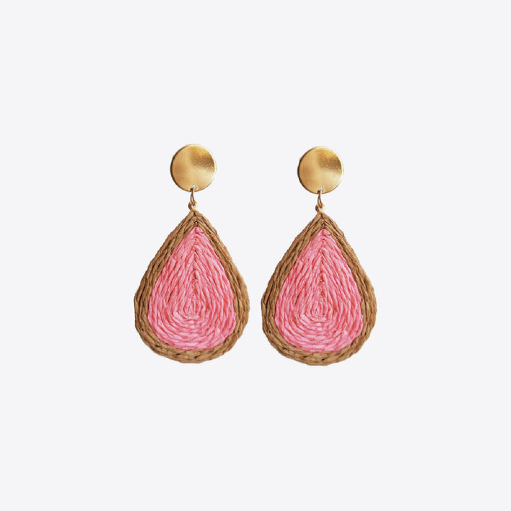 Raffia Grass Teardrop Earrings 