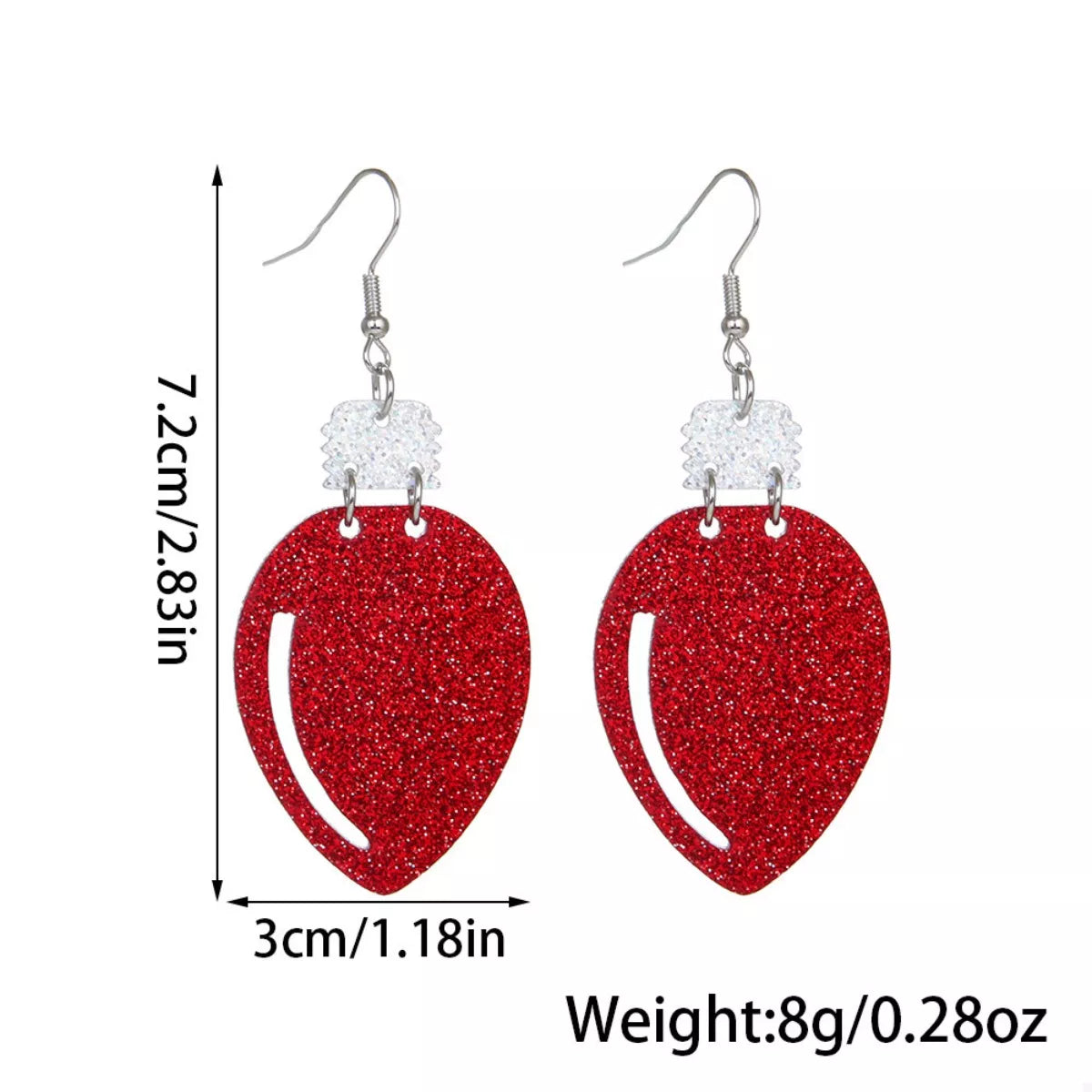Christmas Glitter Drop Earrings 