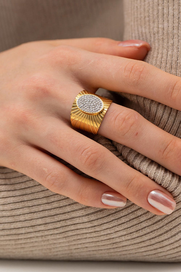 Wide Band Stainless Steel Open Ring 