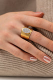 Wide Band Stainless Steel Open Ring 