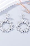 Rhinestone Flower Dangle Earrings 