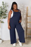 Double Take Full Size Wide Strap Overall with Pockets 