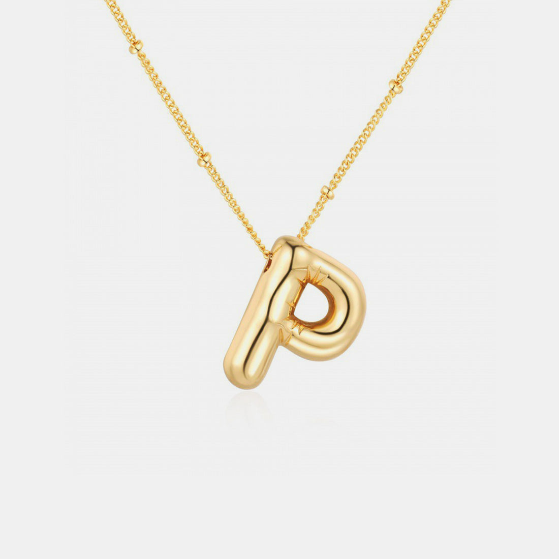 Gold-Plated Bubble Initial Necklace 