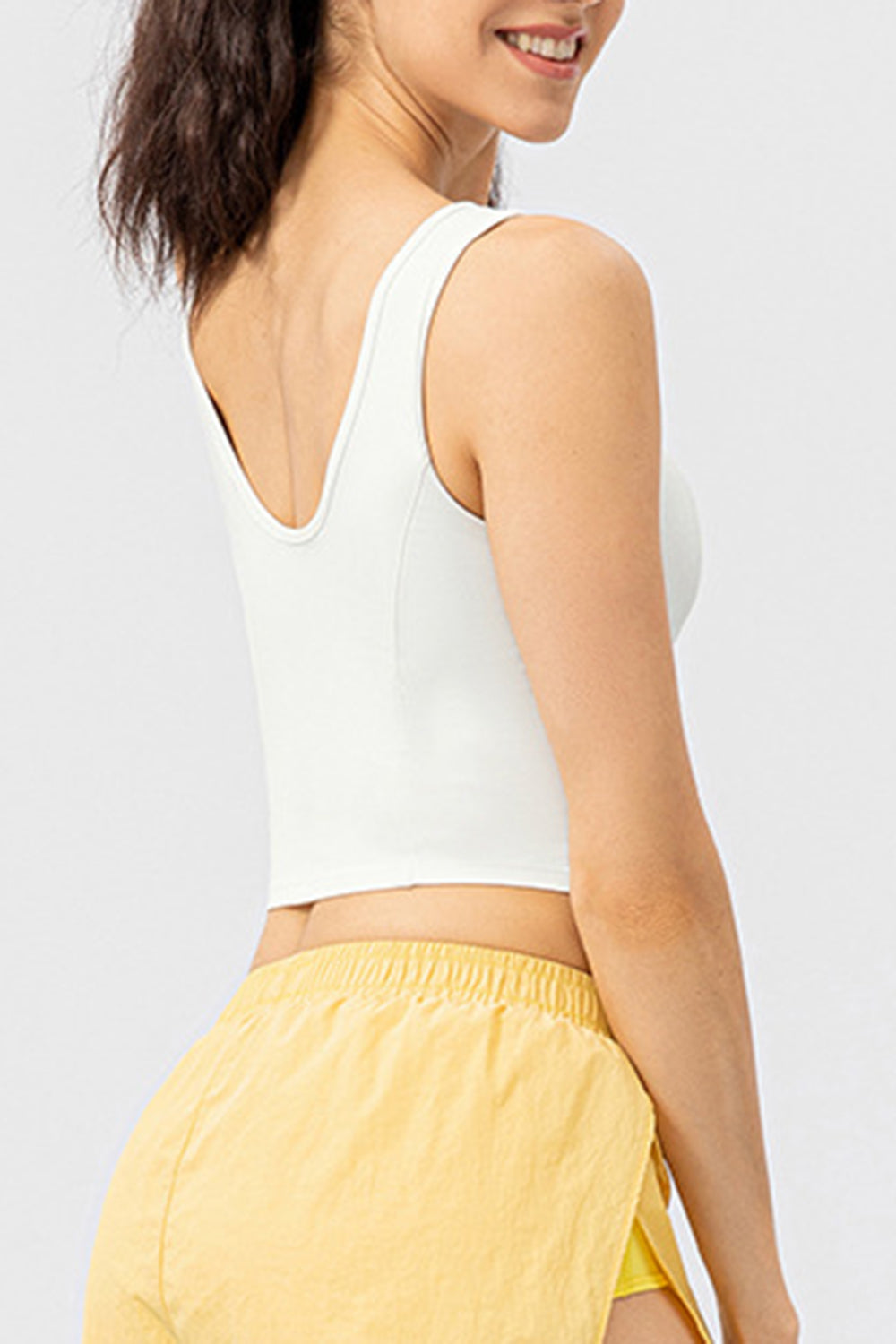 Round Neck Wide Strap Active Tank 