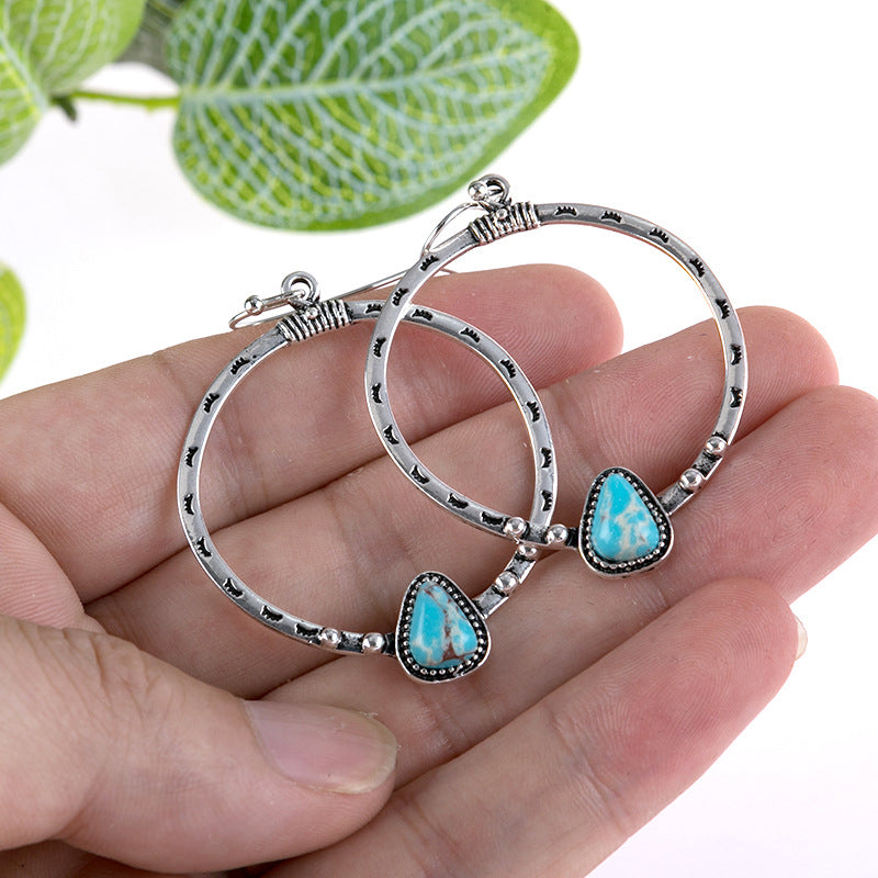 Artificial Turquoise Drop Earrings 