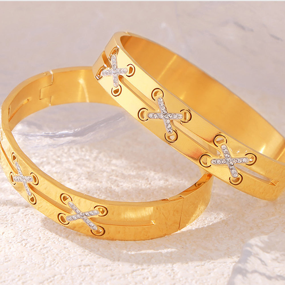 18K Gold-Plated Czech Diamond Bracelet 