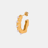 Synthetic Pearl 18K Gold-Plated Earrings 