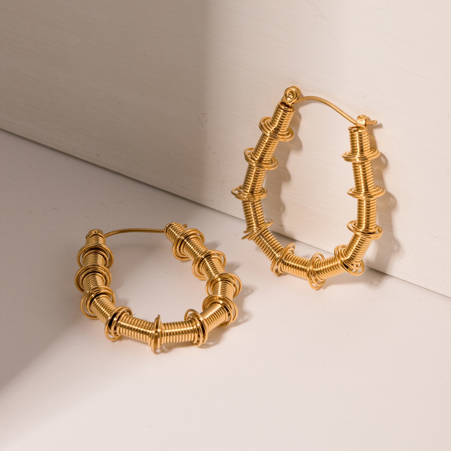 Gold-Plated Stainless Steel Hoop Earrings 
