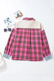 Plus Size Plaid Collared Neck Long Sleeve Shirt 