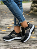 Lace-Up Rhinestone Wedge Sneakers 