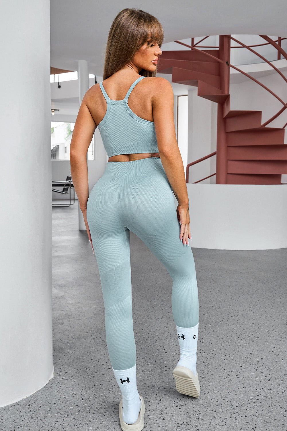 Tank Cropped Active Top and Pants Set Active wear