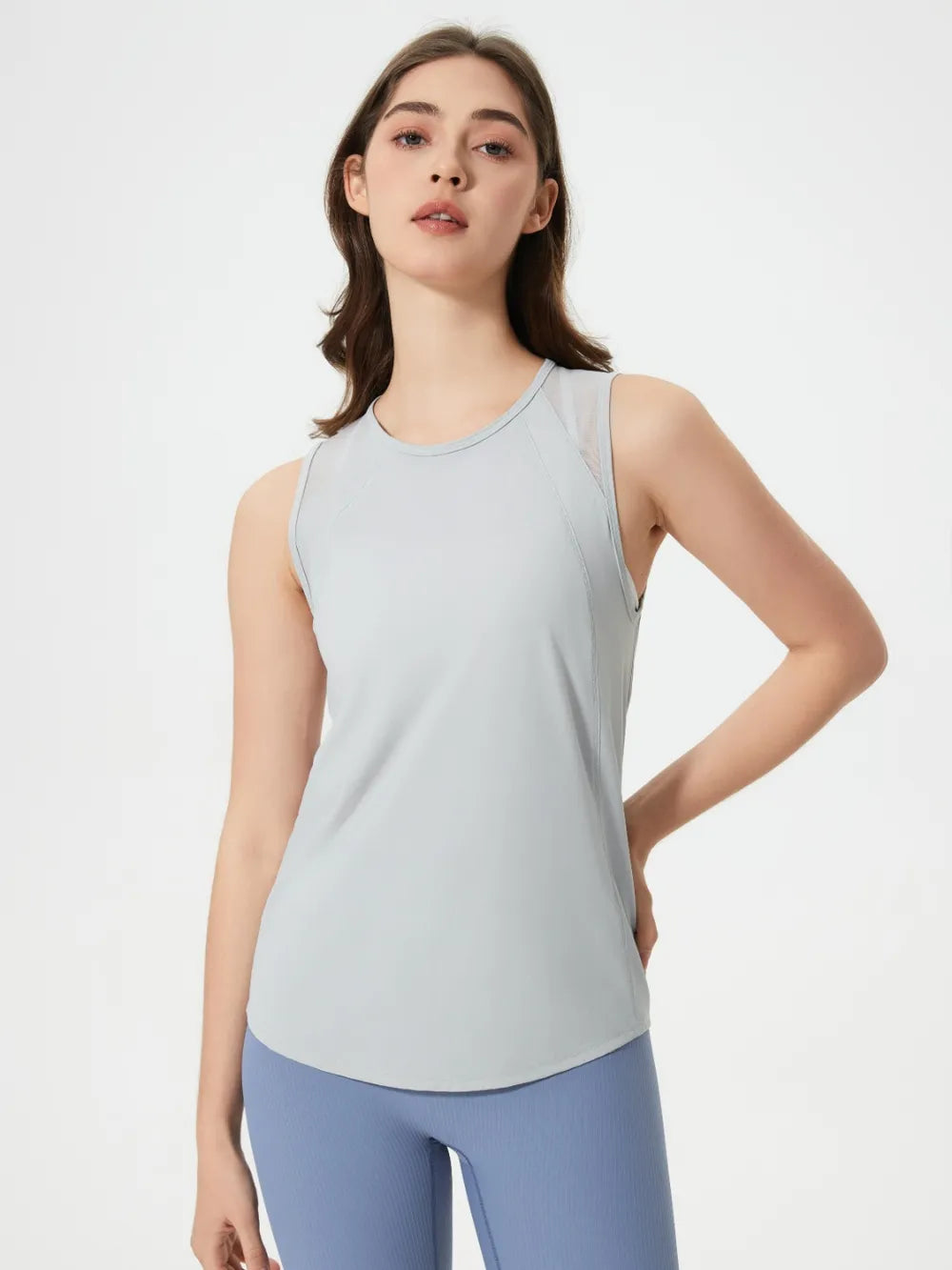 Millennia Cutout Back Round Neck Active Tank 
