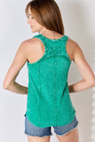 Zenana Washed Racerback V-Neck Tank 
