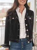 Button Up Long Sleeve Jacket with Chest Pockets 