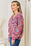 Angel Wings Woven Right V-Neck Long Sleeve Cardigan 