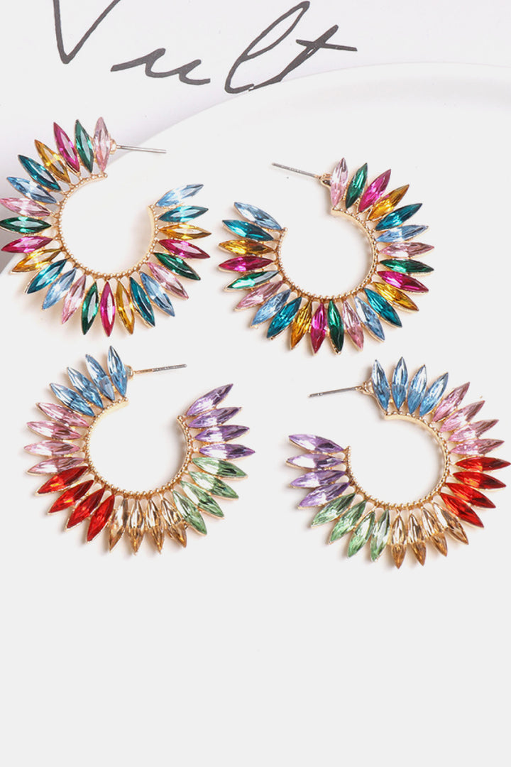 Zinc Alloy Acrylic C-Hoop Earrings 