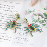 Spider Rhinestone Alloy Earrings 