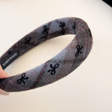 Bow Plaid Polyester Hair Headband 