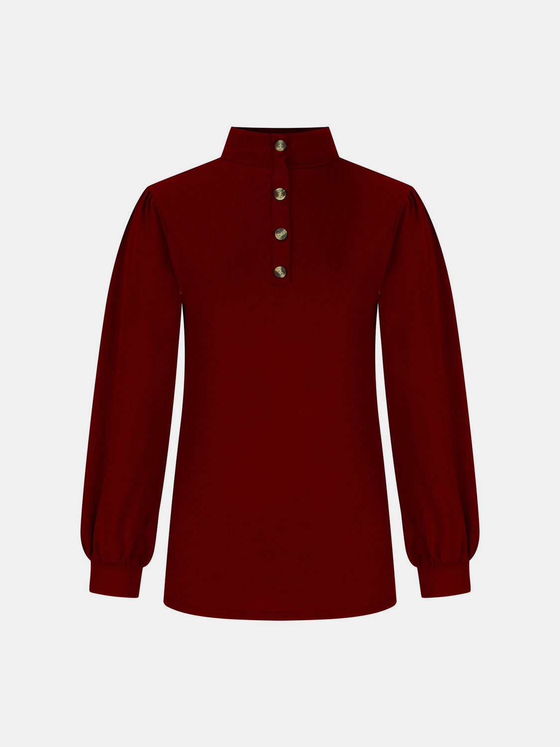 Full Size Mock Neck Long Sleeve T-Shirt 