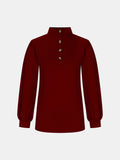 Full Size Mock Neck Long Sleeve T-Shirt 