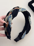 Denim Braided Wide Headband 