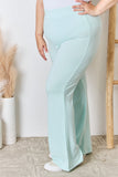RISEN Full Size High Waist Ultra Soft Knit Flare Pants 
