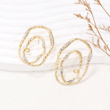 Alloy & Rhinestone Geometric Earrings 