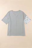 Plus Size Leopard V-Neck T-Shirt 