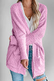 Double Take Pocketed Open Front Long Sleeve Cardigan 