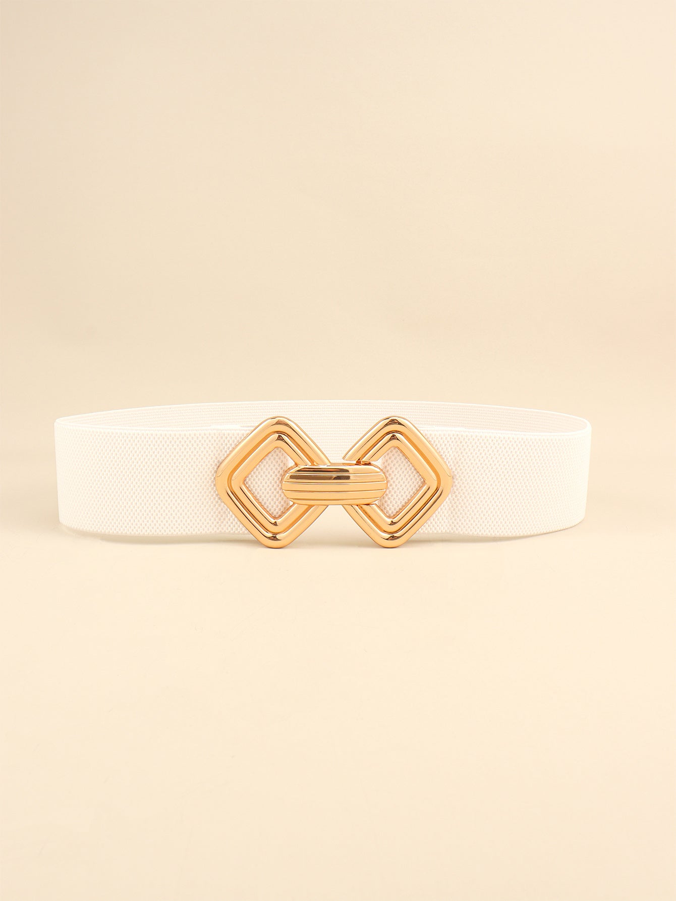 Geometric Buckle Elastic Wide Belt 
