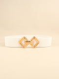 Geometric Buckle Elastic Wide Belt 