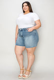 Judy Blue Full Size High Waist Rhinestone Decor Denim Shorts 