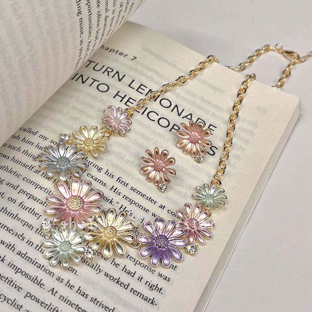 Alloy Drip Oil Flower Stud Earrings 