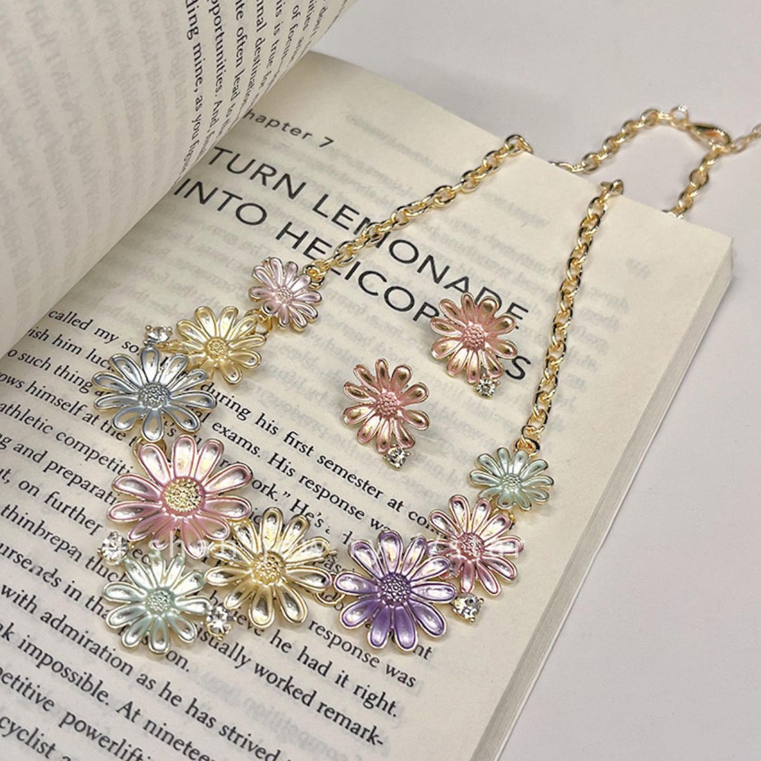 Alloy Drip Oil Flower Stud Earrings 