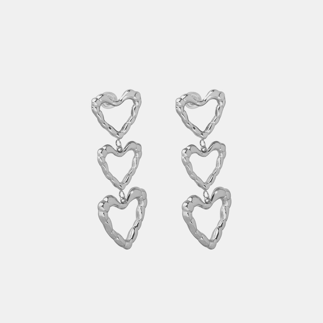 Titanium Steel Heart Earrings 