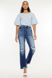 Kancan High Rise Distressed Slim Straight Jeans 