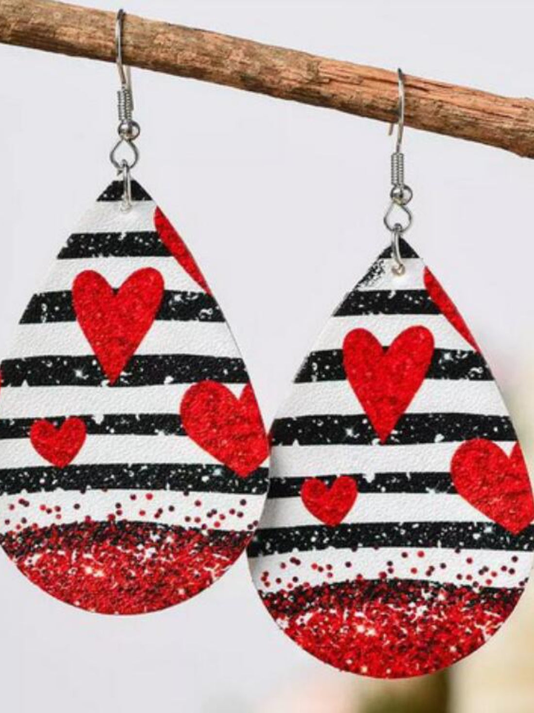 Printed PU Leather Dangle Earrings 