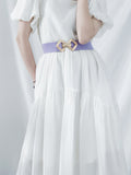 Geometric Buckle Elastic Wide Belt 