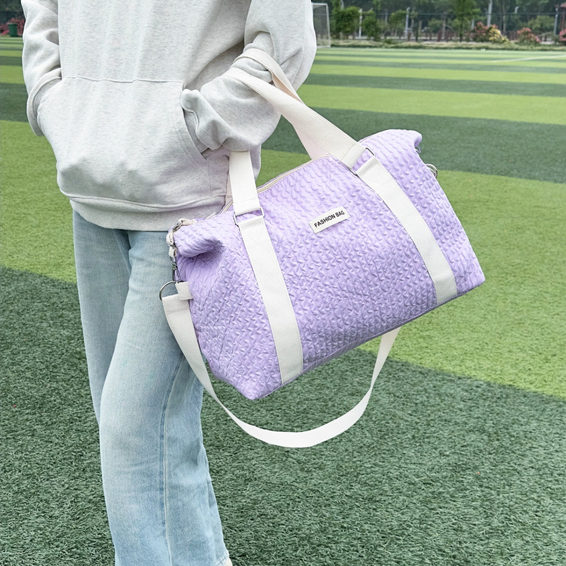 Textured Nylon Travel Bag 