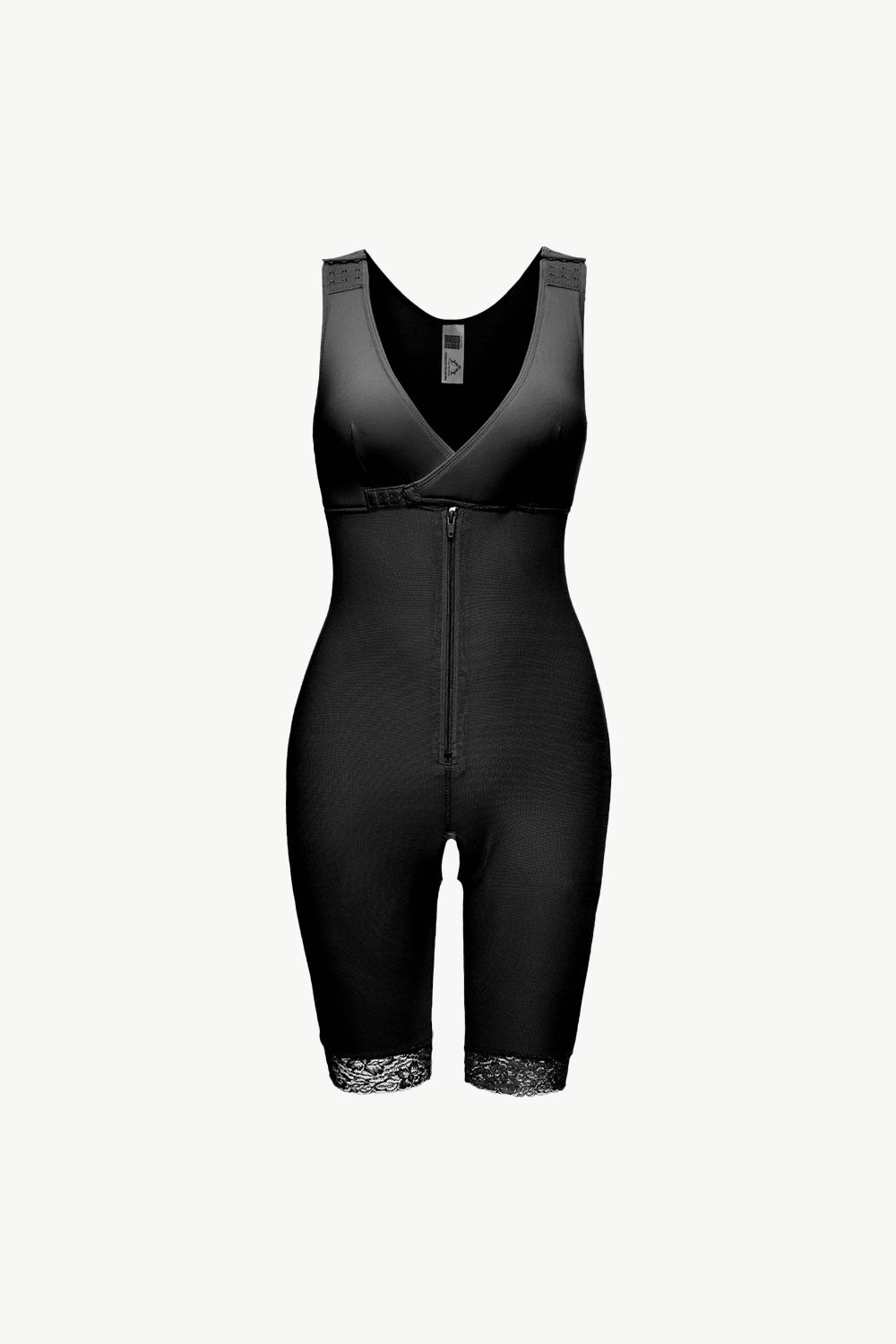 Full Size Lace Trim Shapewear with Zipper 