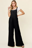 Double Take Full Size Texture Wide Strap Wide Leg Overall 