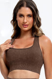 3 Piece Washed Square Neck Wide Strap Active Set 