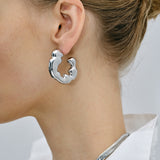 Stainless Steel C-Hoop Earrings 
