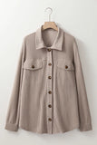 Plus Size Button Up Long Sleeve Jacket 