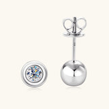 Moissanite 925 Sterling Silver Stud Earrings 
