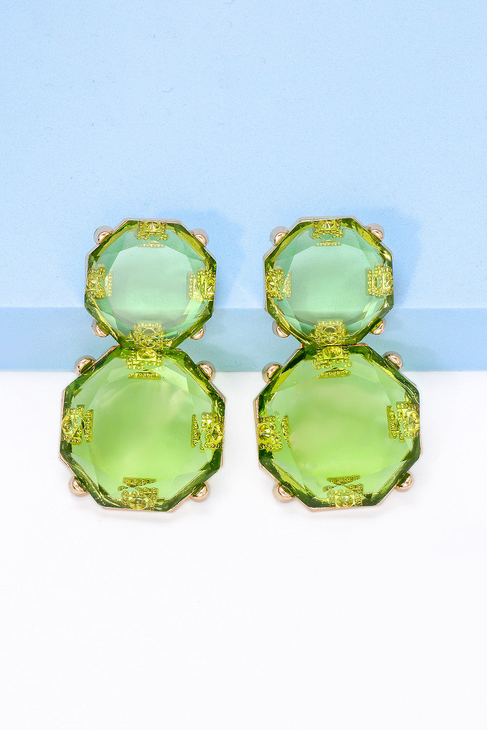 Geometrical Shape Zinc Alloy Frame Dangle Earrings 