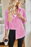 Lovelet Striped Button Up Long Sleeve Shirt 