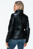 Snobbish Pocketed Zip Up Turtleneck Puffer Jacket 