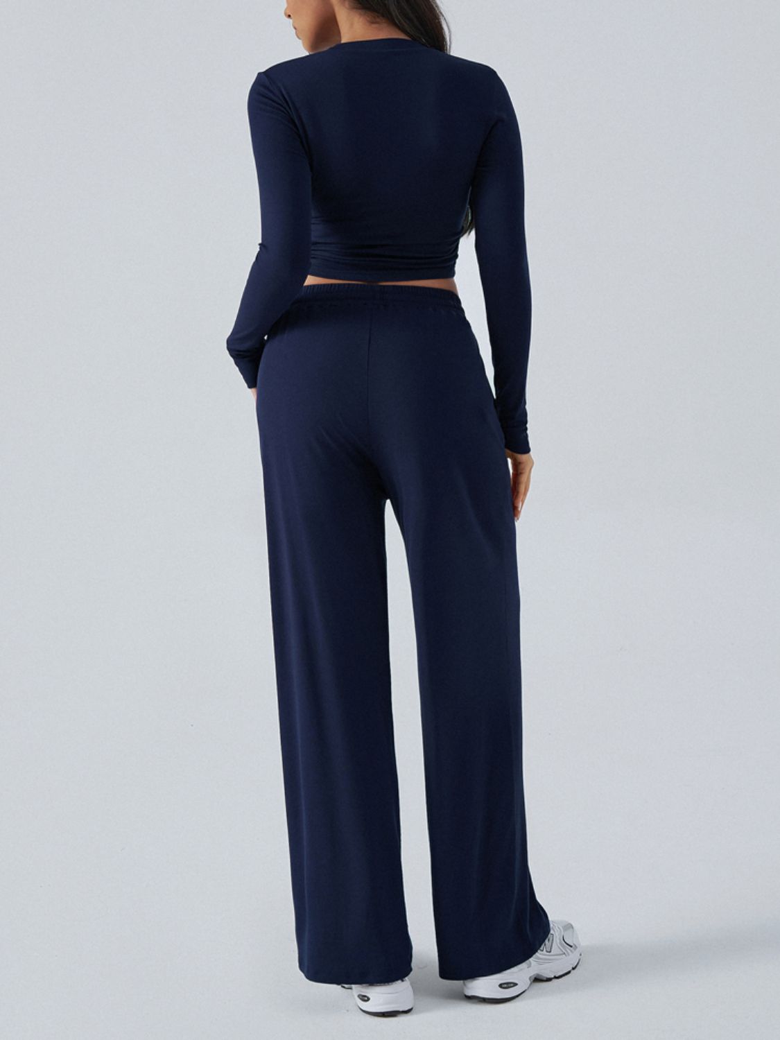 Devine Round Neck Long Sleeve Top and Pants Set 