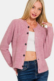 Zenana Button Down Long Sleeve Sweater Cardigan 